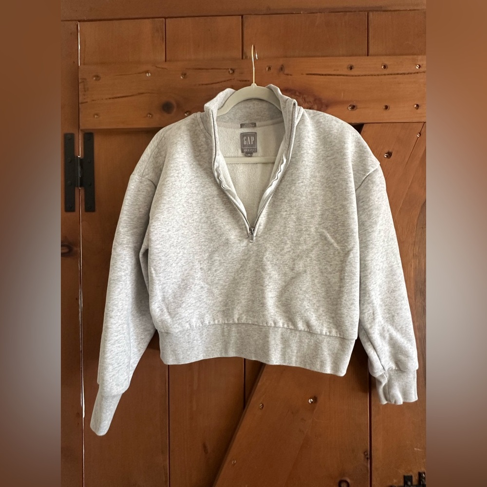 Women’s GAP Heather Gray Half-Zip Pullover Sz S